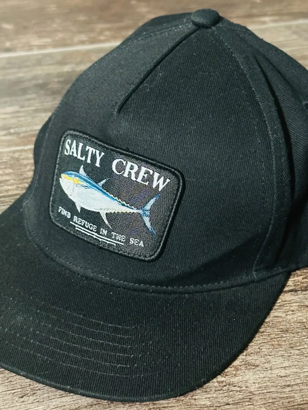 Salty Crew - Black  Adjustable Hat Cap - Find Refuge in The Sea